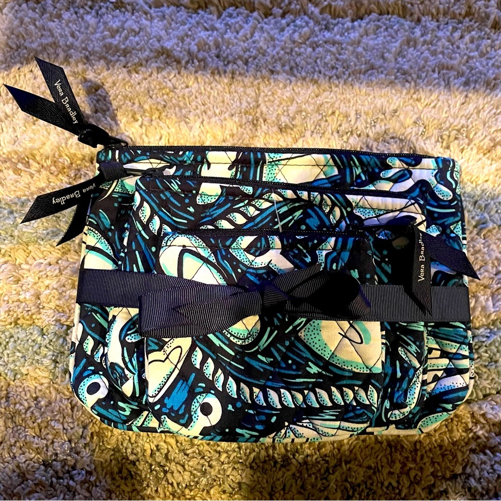Vera Bradley 3 pc zip pouches for travel or trinkets